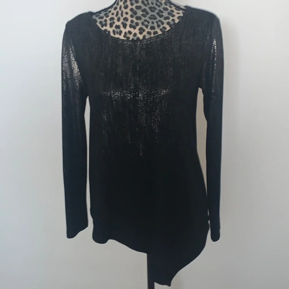 Karen Kane Metallic Asymmetric Tunic Top - Picture 2 of 7